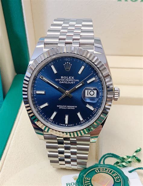 blue dial rolex with suit|2021 rolex datejust 41 mm.